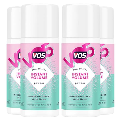 VO5 Full of Life Instant Volume Powder - Matt Finish, Natural-Looking Volume for Fine, Flat Hair, Lightweight Formula Hair Lengths, 7g (Buy 4 Pack)
