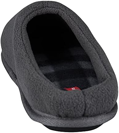 Hanes Men's Memory Foam Indoor/Outdoor Microsuede Clog Slipper Shoe, Charcoal Fleece, X-Large | Image 6