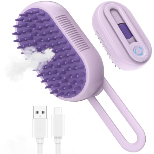 USB Rechargeable Deshedding Pet Brush(Purple)