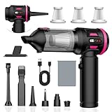 Aspirador de Mano, 21000Pa Aspiradora Coche Potente, 4 en 1 Portátil Aspirador Sin Cable con Pantalla Digital,3 Velocidades, Recargable Mini Aspiradora para Coche Cocina Oficina Hogar Pelo de Mascotas