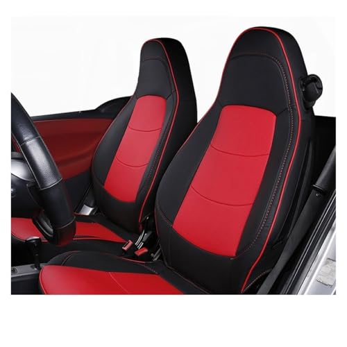 Housses de siège de voiture pour Smart 451 coussin respirant tout compris noir rouge