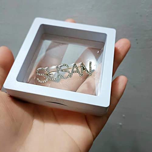 Full Rhinestone Personality Name Custom Brooch Commemorate Customized Monogram Initial Letter Pins Jewelry (Stainless Steel) #TOP3