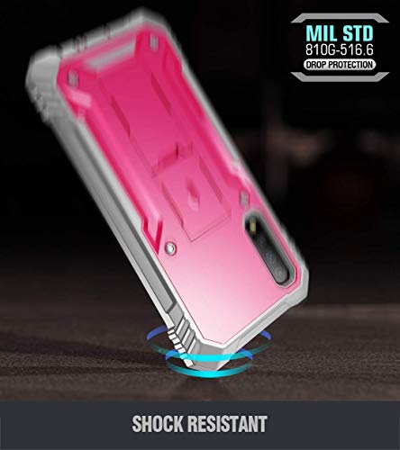Poetic Revolution Series Phone Case For Samsung Galaxy A50/A50S Case, Full-Body Rugged Dual-Layer Shockproof Protective Cover With Kickstand And Built-In-Screen Protector, Pink #TOP6