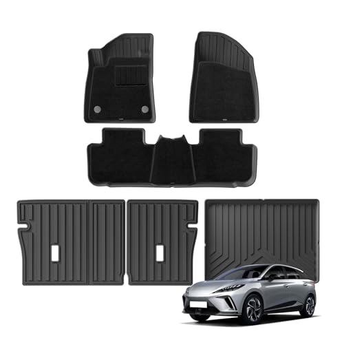 Tapis de sol MG4 EV 2022-2024 avec doublure de coffre TPE noir pour conduite à gauche 9 pièces