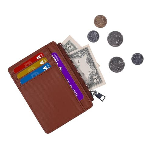 Slim Minimalist Wallet, Front Pocket Wallets, RFID Blocking, Credit Card Holder for Men & Women (brown)3