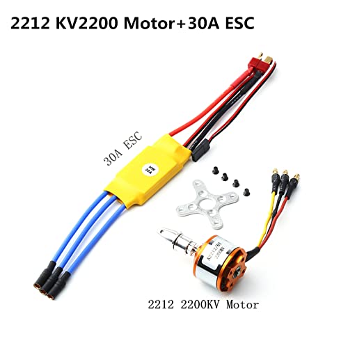 GoolRC 2212 2200KV Brushless Motor 30A ESC with T Plug 3.5mm Banana Connectors for RC Plane Helicopter Electronic Speed Controller