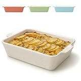 🧑‍🍳 BORDE EXTRA ALTO: El borde alto evita que la salsa o el queso se desborden. La fuente es ideal para gratinar, asar, hornear, hacer lasaña, pasta, canelones o incluso pasteles y postres como tiramisú.