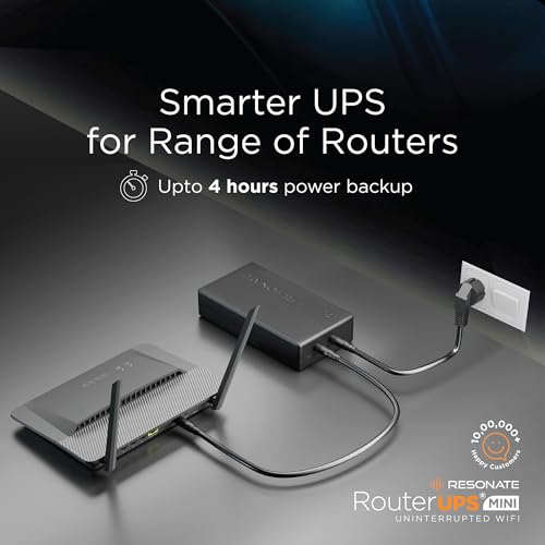 Image of RESONATE RouterUPS Mini CRU12V2AM - Up to 2 Hours Power Backup for Wi-Fi Router, FTTH, ONT Routers. Un-Interrupted Internet as You Work, Shop, Learn from Home. Mini UPS for Router