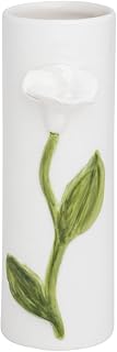 Mud Pie Stoneware White Stem Flower Stem Vase