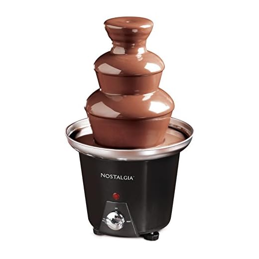 Nostalgia Electric Chocolate Fondue Fountain, 24-Ounce, 3-Tier Set, Fountain Machine for Cheese, Melting Chocolate, Liqueurs, Black
