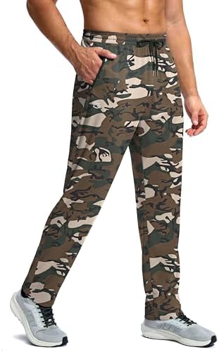 G Gradual Men's Sweatpants with Zipper Pockets Lightweight Mesh Athletic Pants for Men Open Bottom Workout Gym Running
