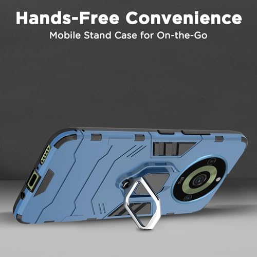 Image of Pikkme Back Cover for Realme 11 Pro /Pro Plus 5G | 360 Protection | Ring Holder | Kickstand | Tough Armor Case (Blue)
