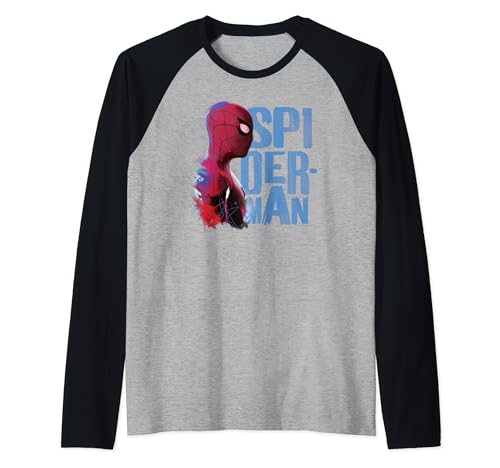 T-shirt baseball Spider-Man avec manches raglan contrastées et logo imprimé en profil latéral