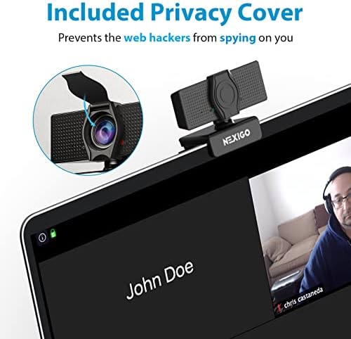 NexiGo N60 1080P Webcam with Microphone, Software Control & Privacy Cover, USB HD Computer Web Camera, Plug and Play, for Zoom/Skype/Teams, Conferencing and Video Calling - 2
