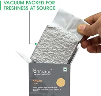 Teabox Premium Kadak Chai Vacuum Sealed Pack for Freshness | Sourced From The Estates Of Assam & Dooars | Strong and Premium Chai Black Tea 250G