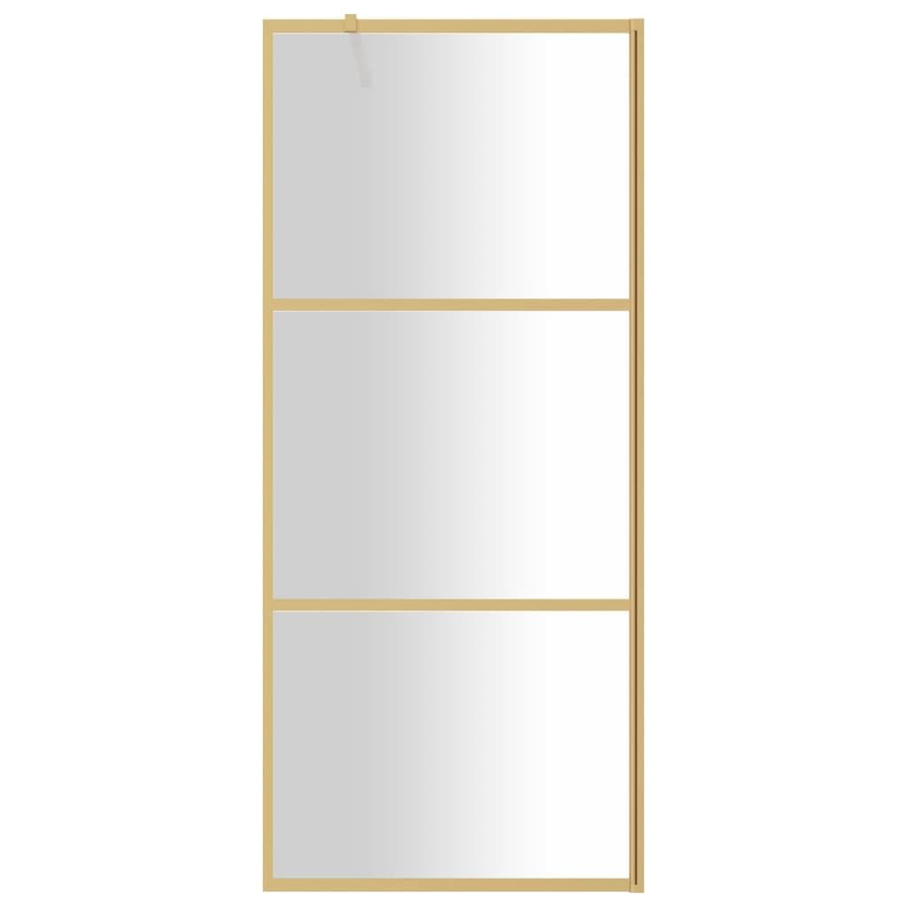 Parete per Doccia Walk-in Vetro Trasparente ESG 80x195 cm Oro,Parete per Doccia Walk-in,Parete Doccia,Componenti Doccia,Pareti Doccia-154935