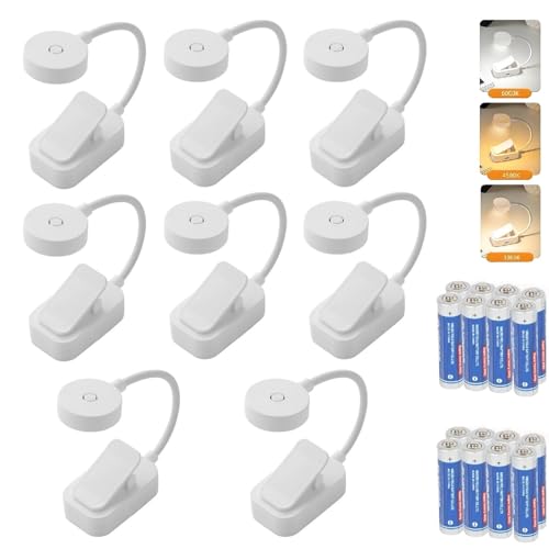 Image of 8 Pack Book Light Bulk for Reading in Bed, 3 Color Temperature Reading Light,Adjustable Brightness,Clip on to Book for Reading at Night,Great Gifts for Kids,Book Lovers,AAA Battery Powered