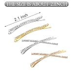 12 Pieces Rhinestone Bobby Pins Decorative Fancy Crystal Hair Clips Shiny Metal X Shaped Barrettes Bling Diamond Wedding Bridal Shower Hair Accessories for Women Ladies Girls (Gold, Silver) - Image 2