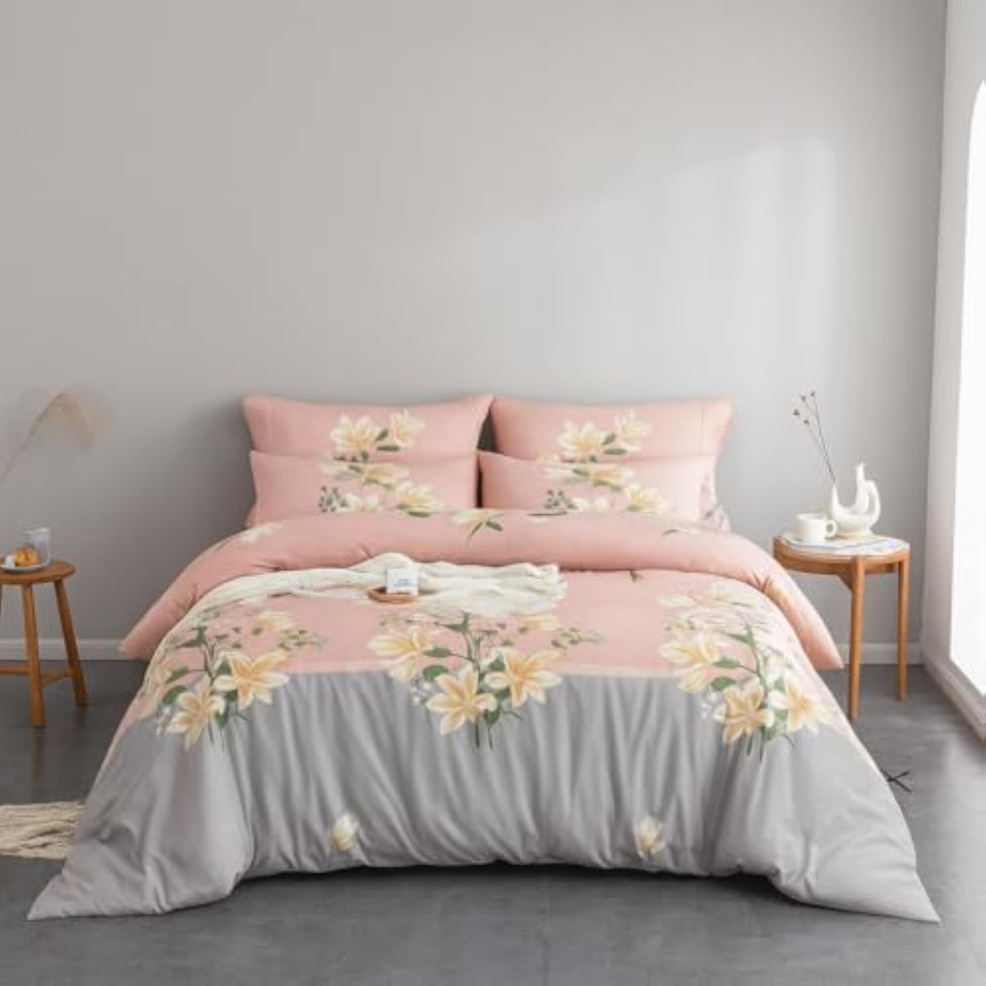 250 GSM 400 TC Cotton Bedding Set with Comforter, King Size
