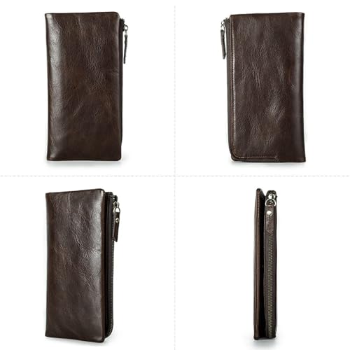 Men's Wallets Genuine Leather Money Organizers Business Card Cases Money Clips(Black)3
