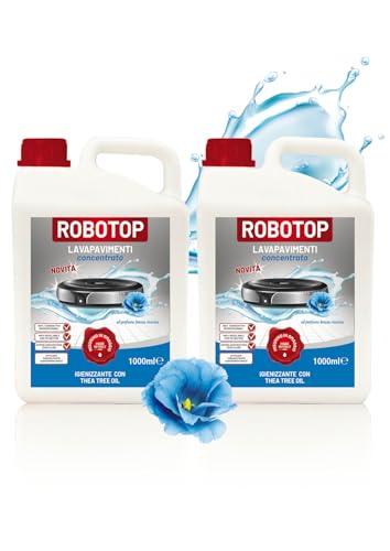 ROBOTOP - 1 LT X 2 PZ - detergente robot lavapavimenti - superprofumato- igienizzante (BREZZA MARINA)