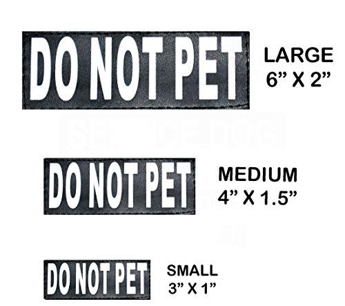 Set Of 2 Reflective Do Not Pet Removable Patches For Service Dog Harnesses & Vests. (Large 6" X 2") #TOP3