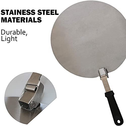 Pelle à Pizza Ronde 10 Pouces En Inox Avec Manche Anti-Chaud Anti-Dérapant – Idéale Pour Pizzas, Tartes, Gâteaux Et Pâtisseries Maison