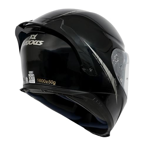 Image of AXXIS FF109BSV Eagle SV Full Face Helmet with Spoiler | Solid A1 Gloss Black | DOT & ECE Certified | Dual Visor | Polycarbonate Shell | Pinlock Ready | Anti-Scratch Treated Visor