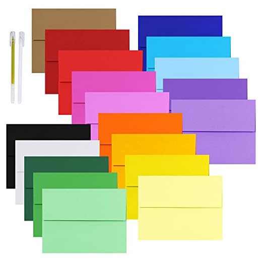 95 Pcs 19 Colors A2 Invitation Envelopes Self Seal A2 Greeting Cards Envelopes RSVP Return Envelopes Square Flap Envelopes Bulk for Wedding Baby Shower Party Invitations Announcement Thank You Cards