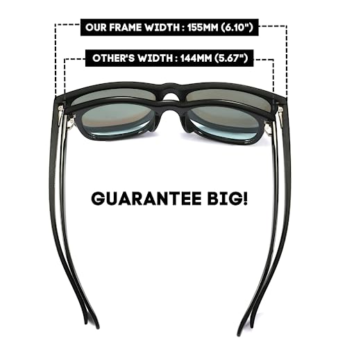 Image of XXL Size Extra Large Polarized Sunglasses 155MM for Big Wide Heads Men TR90 Ultralight UV400 Protection Glasses