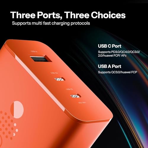 Image of NIZIX CMF 65W Gan Charger Adapter & Nothing Type C Cable Compatible With CMF Phones /Nothing Phones And All Model Support Adapter & Cable Original Combo Set (Orange)