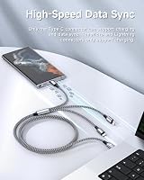 RAVIAD 100W USB C auf Multi Ladekabel 3 in 1 Schnellladekabel [2M] – Ansicht 6