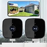 AFGQIANG Glowflip Window Camera, Glowflip Security Camera Color Night Vision, Recording & Smart Alerts, WiFi Indoor Cameras,Two-Way Audio,Motion Detection,Easy Install (2Pcs)