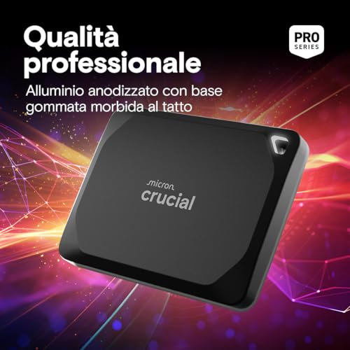 X10 Pro da 4TB SSD Esterno Portatile, Fino a 2100MB/s in Lettura e 2000MB/s in Scrittura, Hard disk esterno SSD, USB-C 3.2, PC e Mac, Resistenza ad Acqua e polvere - CT4000X10PROSSD902 - Hdd - Immagine 5