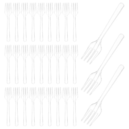 HOLIDYOYO �g���̂ē����v���X�`�b�N�t���[�c�t�H�[�N100pcs �P�[�L�t�H�[�N �ϐ܂ꑽ�p�r�H�i�s�b�N ���O�s�N�j�b�N��p�[�e�B�[�p�O�� �f�U