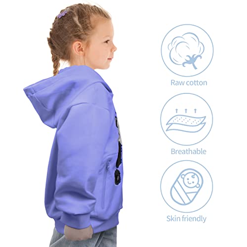 Endirad Pullover Hoodie Sweatshirts For Boys Girls,Unisex Kids Long Sleeve Fleece Hooded Sweatshirt,Hoodies With Zip Kangaroo Pocket Purple #TOP7