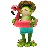 Cette grenouille décorative XL en vert frais attire tous les regards pour le jardin, la terrasse ou l'étang et combine la grenouille de jardin, la grenouille d'étang et la grenouille en céramique pour une décoration de jardin humoristique qui répand une ambiance estivale et donne vie aux espaces extérieurs avec des bouées pélican et un chapeau de paille.