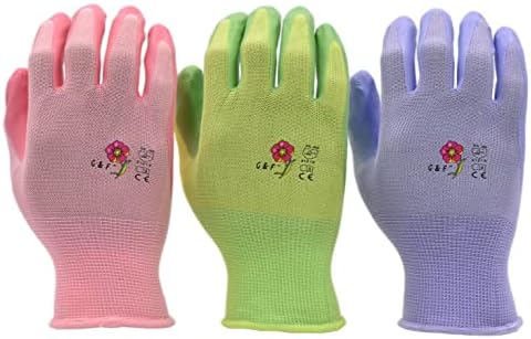 6 Pairs Women Gardening Gloves with Micro-Foam Coating - Garden Gloves Texture Grip - Working Gloves For Weeding, Digging, Raking and Pruning, Medium, Assorted color
