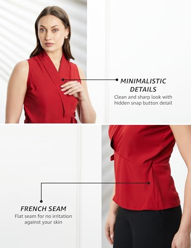 Image of Symbol Premium Women Solid Sleeveless Wrap Top (Regular Fit | Desk-to-Dinner) (Available in Plus Sizes)