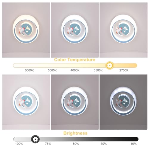 Plafonnier LED chambre enfant planète dimmable avec télécommande