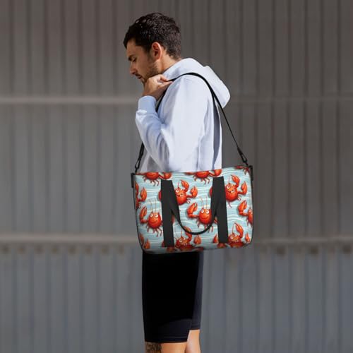 Laptop Tote Bag for Women Work - Cute Lobster Print Weekender Overnight Bags for Women Travel, Gym Duffle Bag for Men, Personal Item Crossbody Travel Bags for Men Carry On 6