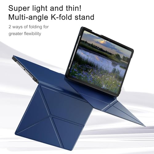 Image of MOCA Case for Samsung Galaxy Tab A9+ /A9 11 Inch 2023 (SM-X210 /X215 /X216), Foldable Stand Cover with Auto Wake Sleep, Slim Lightweight Protective Case (Ocean Blue)