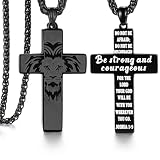 SAM & LORI Black Cross Necklace for Men Son Boys 10 12 Year Old Teen Gifts Teenage Valentines Day Him Birthday Baptism 1st First Communion Confirmation Gift Pendant Christmas Stocking Stuffers Easter
