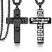 SAM & LORI Black Cross Necklace for Men Son Boys 10 12 Year Old Teen Gifts Teenage Valentines Day Him Birthday Baptism 1st First Communion Confirmation Gift Pendant Christmas Stocking Stuffers Easter