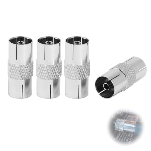 AzureRay 4 Unidades Conector Antena TV Coaxial Hembra a Hembra + Empalme Cable Antena TV RF C13E​