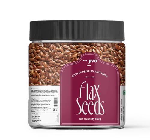 Image of Jivo Organic Flax Seeds | Raw Alsi Seeds for Smoothies, Cereals, Baking & More | Rich in Omega-3, Fiber, Protein & Essential Nutrients | 100% Natural, Vegan, Gluten-Free for Optimal Health - 800g