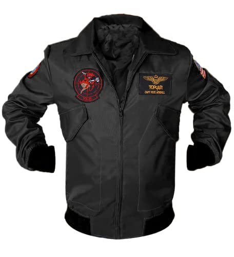 Men's Aviator Pilot Bomber Jacket with Patches & Fur Collar | Lightweight Winter Special - Main Image