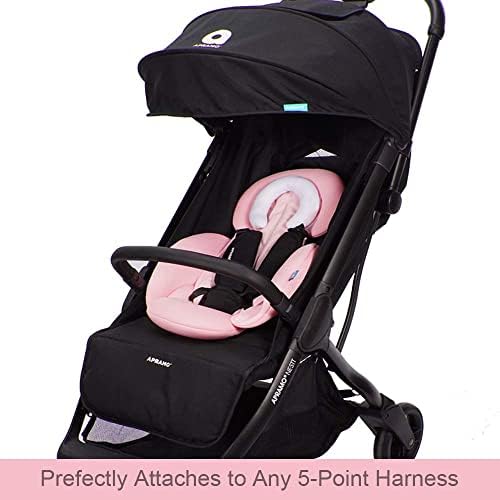 INFANZIA New 2-in-1 Head & Body Supports for Baby Newborn Infants - Extra Soft Stroller Cushion Pads Car Seat Insert, Prefect for All Seasons, Pink