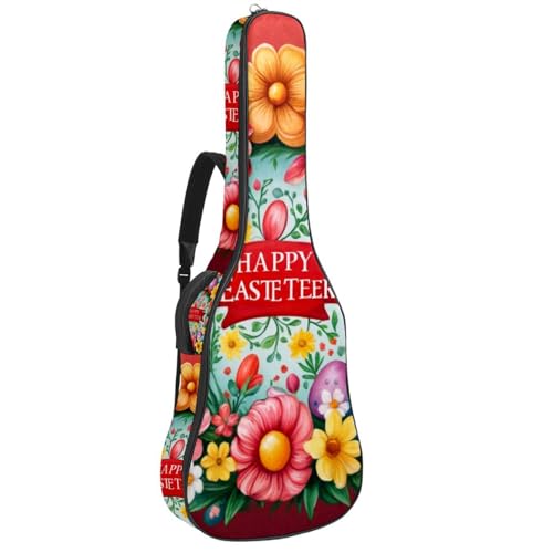 Sac guitare 41 pouces étanche à poches multiples avec couche de protection rouge