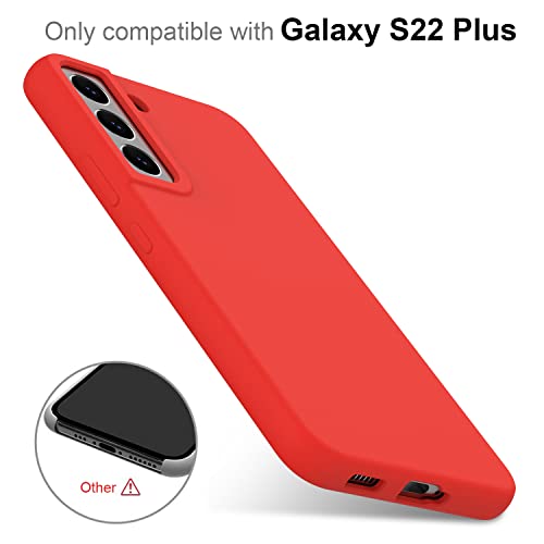 Deenakin For Samsung Galaxy S22 Plus Case,Soft Flexible Silicone Gel Rubber Bumper Cover,Slim Fit Full Body Shockproof Protective Phone Case For Samsung Galaxy S22 Plus Red #TOP4